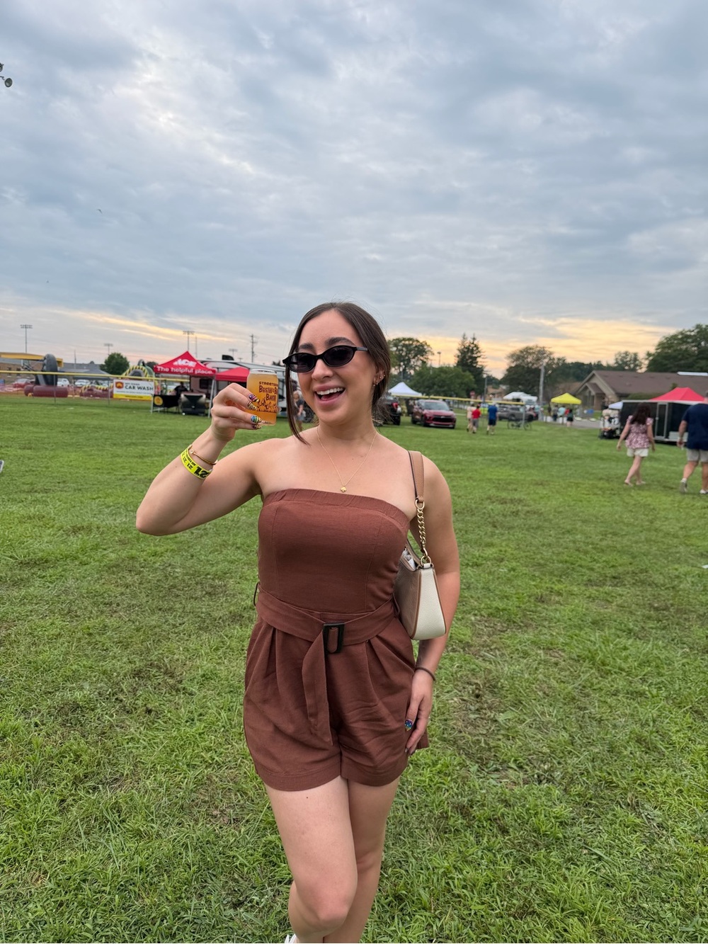 T.J.Maxx Strapless Brown Belted Women's Shorts Romper